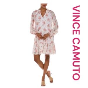 VINCE CAMUTO Long Sleeve Floral Mini Dress, Lined, Size XS.